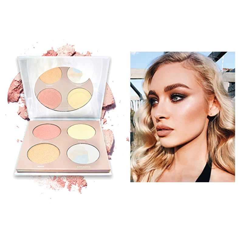 Kiss beauty светящийся набор Хайлайтер для макияжа мерцающая пудра хайлайтер палитра