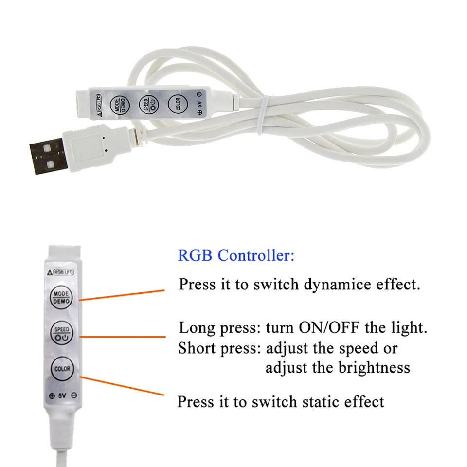 Светодиодная лента USB 5050 3528 Пыленепроницаемая водонепроницаемая 5 в пост. Тока