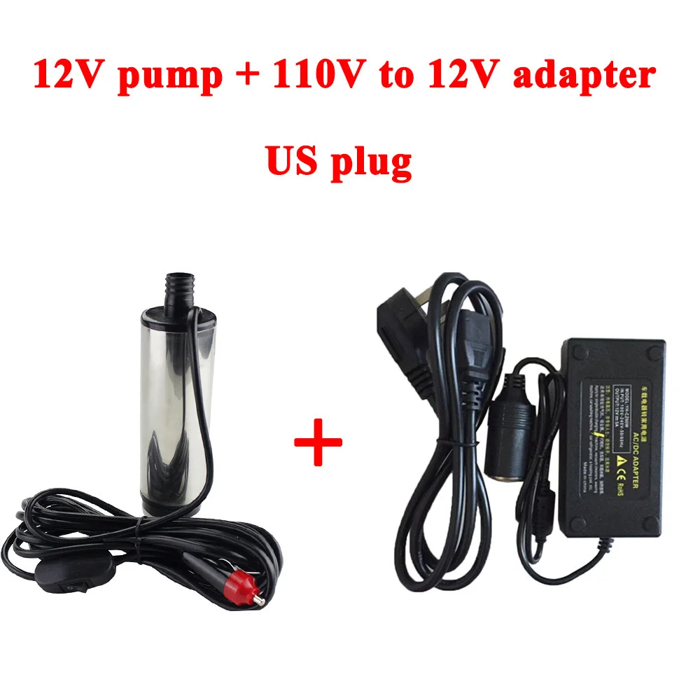 30L/мин 12 V 24 V DC Электрический погружной насос для перекачки топлива/масло/Дизель/керосин/вода/сточных вод/PSA генератор водорода из метанола погружной насос, насос 12 v 24 вольт постоянного тока - Напряжение: US 110V