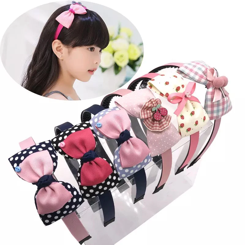 

Children's hair decoration anti-skid hair hoop bow bear hair clip headband hand wrap cloth art cartoon flower hairpin versatile