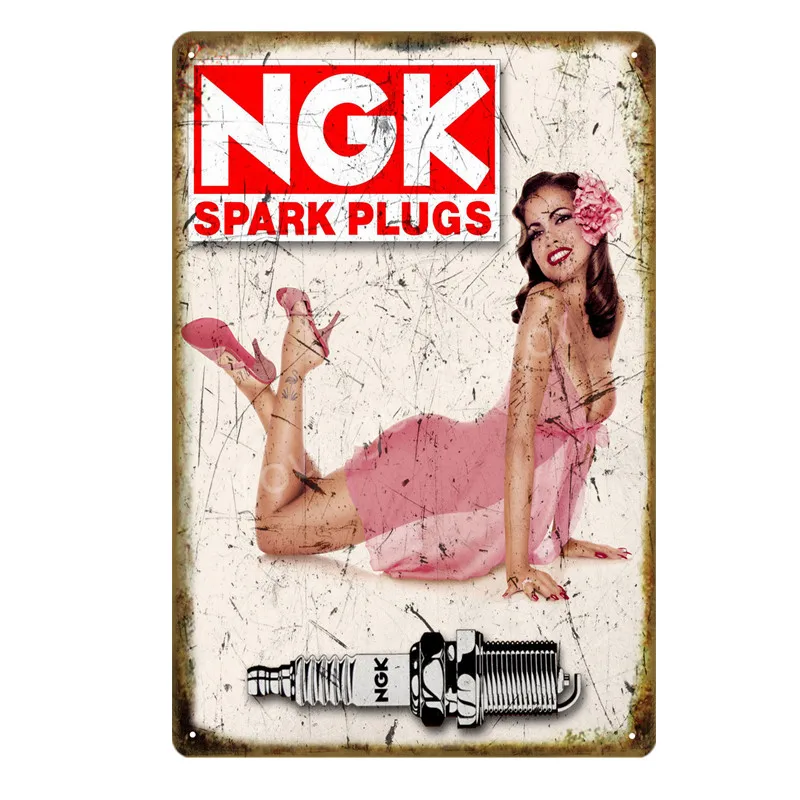 Декор на стену для папы гаража мисс свечи зажигания NGK оловянные знаки шин