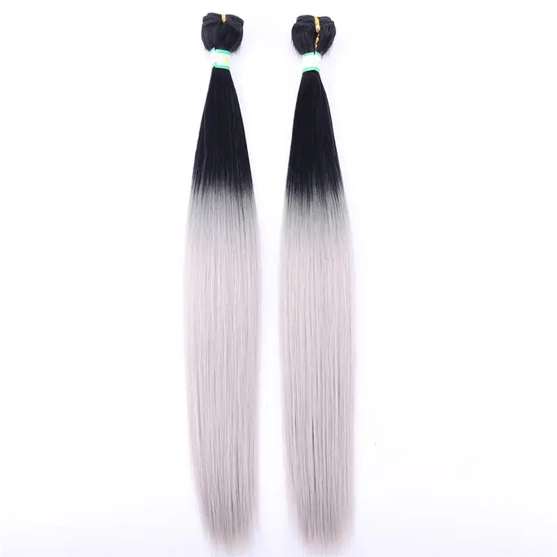 T1-Dark Grey Angie 20-24 дюйма 200 г/лот шелковистые прямые волосы пряди 1/613# Ombre цвет синтетические волосы для наращивания для женщин - Цвет: T1-Dark Grey