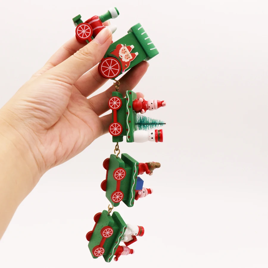 Navidad Санта снеговик медведь Декор деревянный поезд стол орнамент игрушки Рождество для детей игрушка подарок рождественские украшения для дома подарок