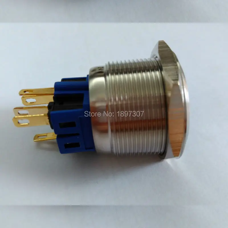 

25mm 2NO2NC Self locking latching metal car anti vandal switch with ring LED
