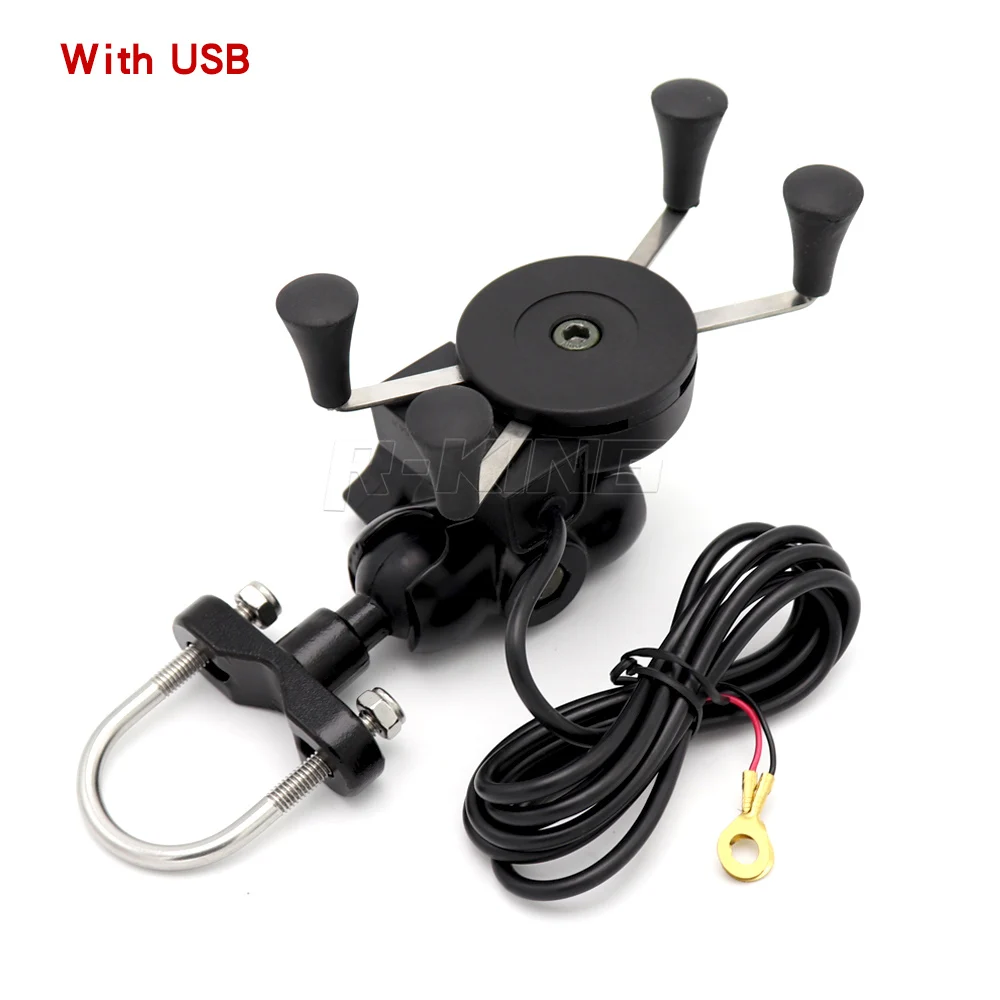 With USB Для YAMAHA mt-07/FZ-07-, XSR 700/MT07 Tracer высококачественный gps-навигатор для мотоцикла Рамка Кронштейн для мобильного телефона - Цвет: With USB