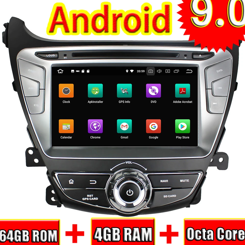Автомобильный медиацентр Topnavi 8 дюймов Android 9 0 GPS навигация для Hyundai Elantra 2014 2015
