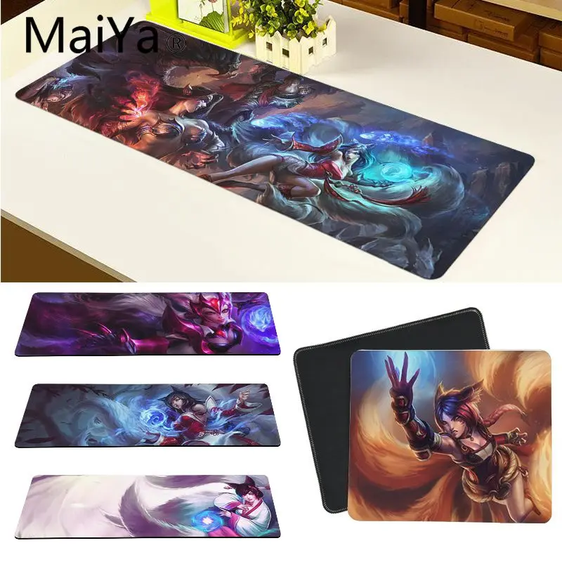 Высококачественный игровой коврик для мыши Maiya LOL League of Legends Ahri из натурального