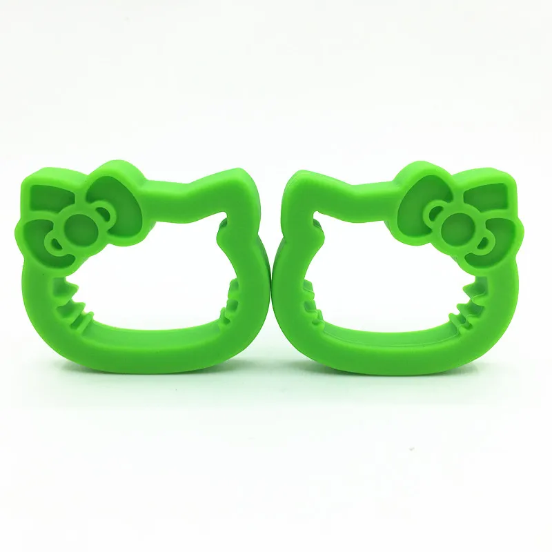 green 10 шт./партия, силиконовая мини-подвеска hellokitty, Детская соска, сделай сам грызунок, игрушка, ожерелье-прорезыватель, игрушка для жевания, подарок для детского душа - Цвет: green