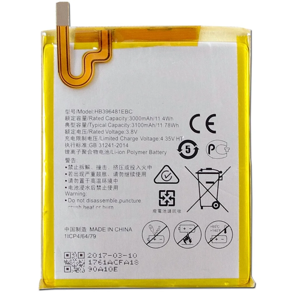 Сменный аккумулятор 3100 мАч 3 8 В для Huawei HB396481EBC Honor 5X G7 Plus G8 G8X GR5|battery for|battery for huaweibattery