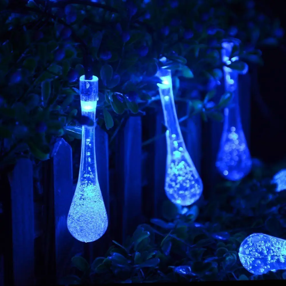Blue glass fairy lamp