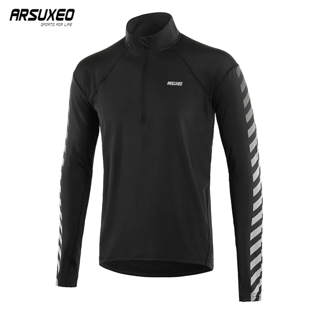 ARSUXEO мужские спортивные быстросохнущие футболки с длинным рукавом для бега