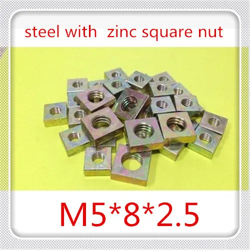 200 шт M5 * 8*2 5 квадратная гайка сталь с цинком|square nut|nut nutsteel nut |
