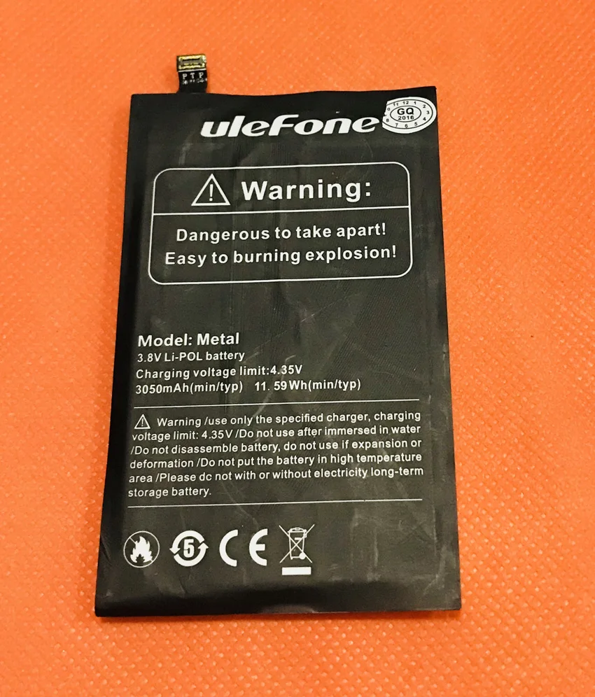 Б/у оригинальный аккумулятор 3050 мАч для Ulefone Metal 5 дюймов HD MTK6753 восемь ядер |