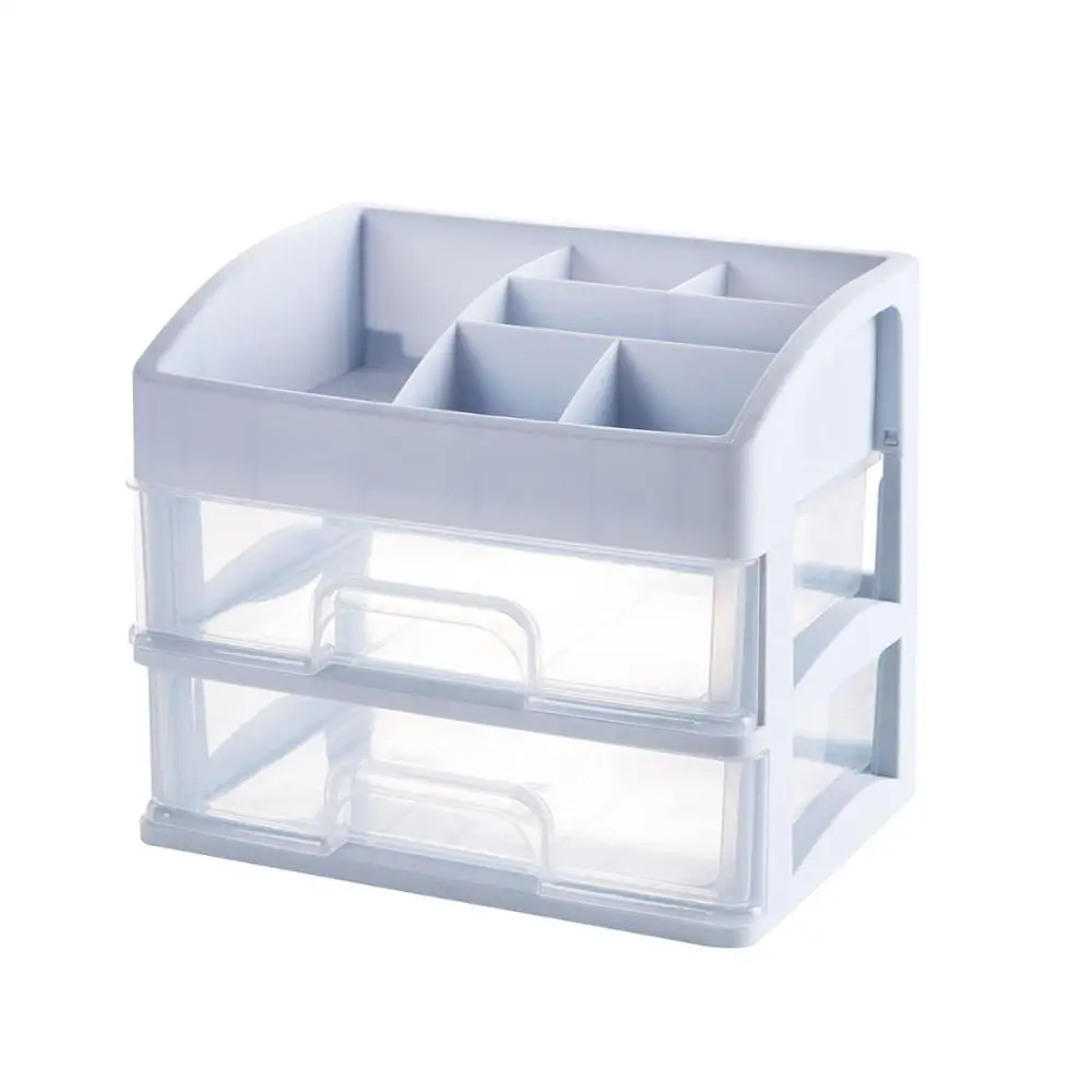 Gray 2 Layers OTHERHOUSE Настольный косметический Органайзер, органайзер для макияжа, чехол для хранения косметики с ящиком, контейнер для хранения ювелирных изделий, полка для хранения - Цвет: Gray 2 Layers