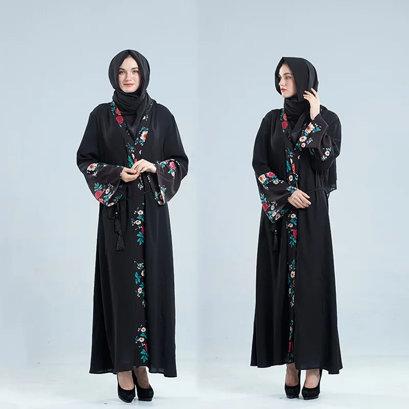 Элегантное платье с принтом длинное платья Jubah одежда для мусульманской молитвы