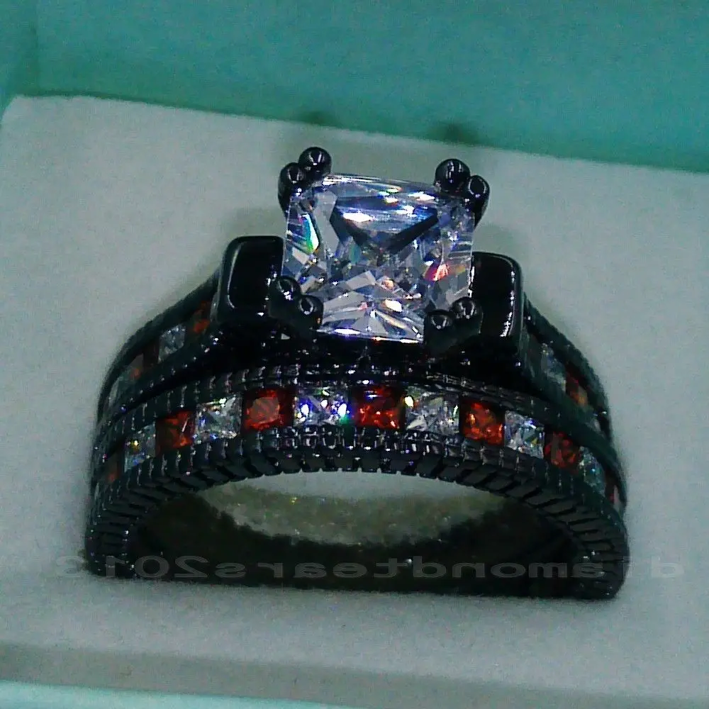Size5-11 Ретро Горячая Распродажа ювелирных изделий 14kt черный золотой заполненный