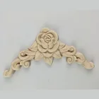 1 шт., деревянная резная аппликация в виде Розы, 8 см