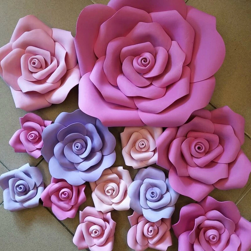 Гигантский бумажный пенный цветок на заказ 15 шт./компл. большой для свадебной