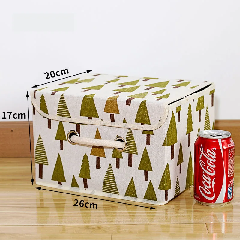 1 pcs Складной из хлопка и льна для хранения Коробка для хранения в доме Организация детские игрушки одежда, органайзер, хранилище, сумочка, контейнеры ящики Контейнер - Цвет: 1 pcs