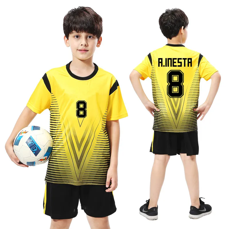 

Youth Kids Soccer Sets Survement Child Boy Football Jerseys Shirts Uniforms Sports Kit Clothing Tracksuit Customized Print Write