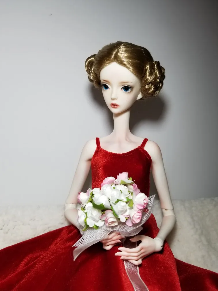 

T02-X511 Blyth st Doll clothes 1/3 1/4 bjd 1/6 dolls Accessories Velvet strap women dress 1pcs