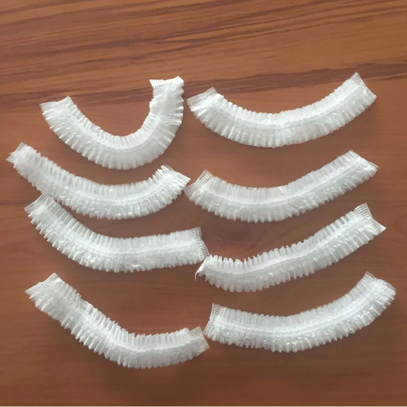 Одноразовая прозрачная эластичная шапочка для волос душа 100 шт.