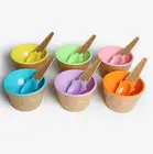 Детские Миски Для Мороженого 25 #, парные чашки подарков, десертная миска для мороженого a ложка детские столовые приборы, кухонный инструмент