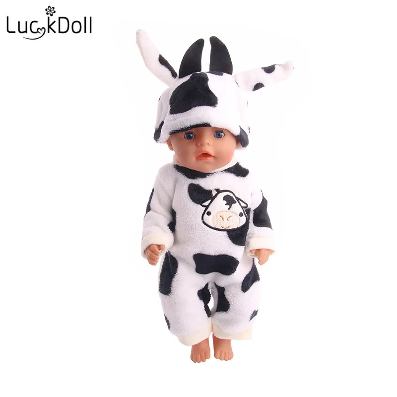 Пижамные костюмы LUCKDOLL в виде животных + шапочка для кукол 43 см аксессуары игрушки