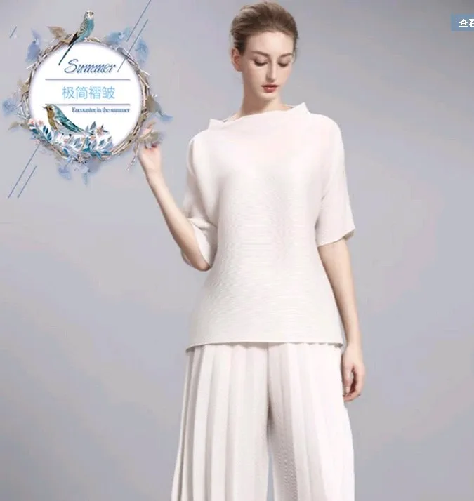 Лидер продаж однотонная свободная футболка миаке с отложным воротником и