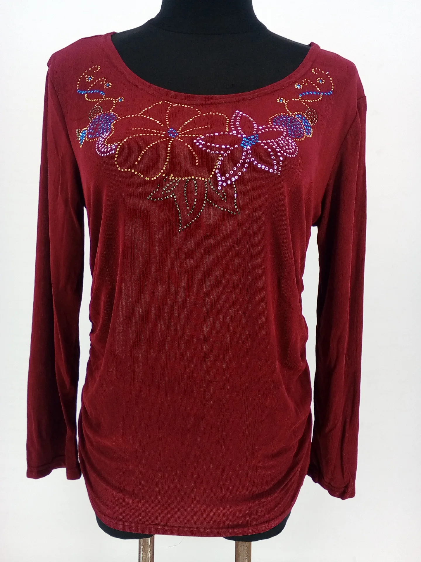 

2018 Spring plus Size Diamond Simple Design Casual O-neck Female T-shirt