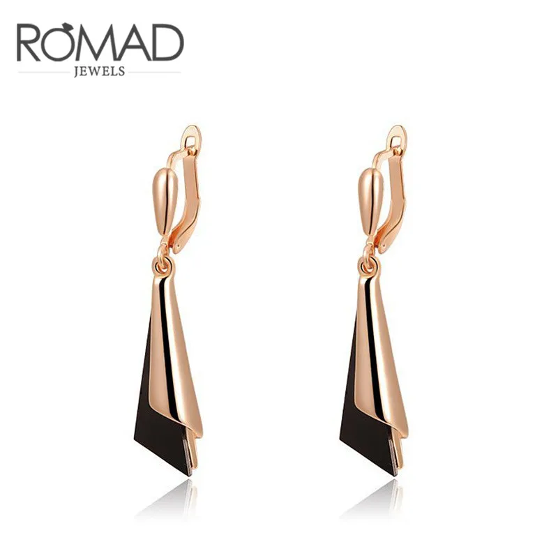 ROXI бренд romad белый/Роза капля цвета золота серьги для женщин черное масло Висячие