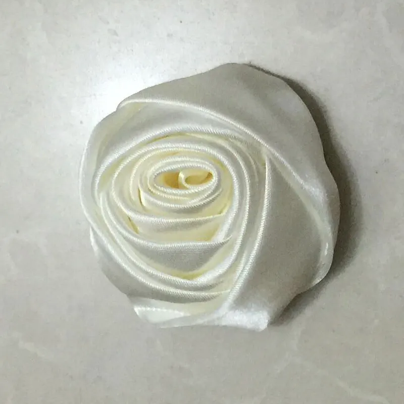 Атласные цветы розы 10 шт./лот ручная работа диаметр 5 см ткань искусственные