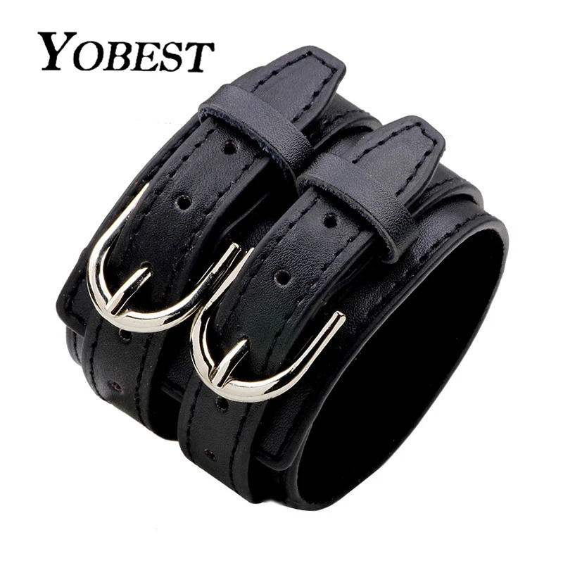 Модный двойной кожаный браслет YOBEST с запястьем большой широкий дружбы для мужчин