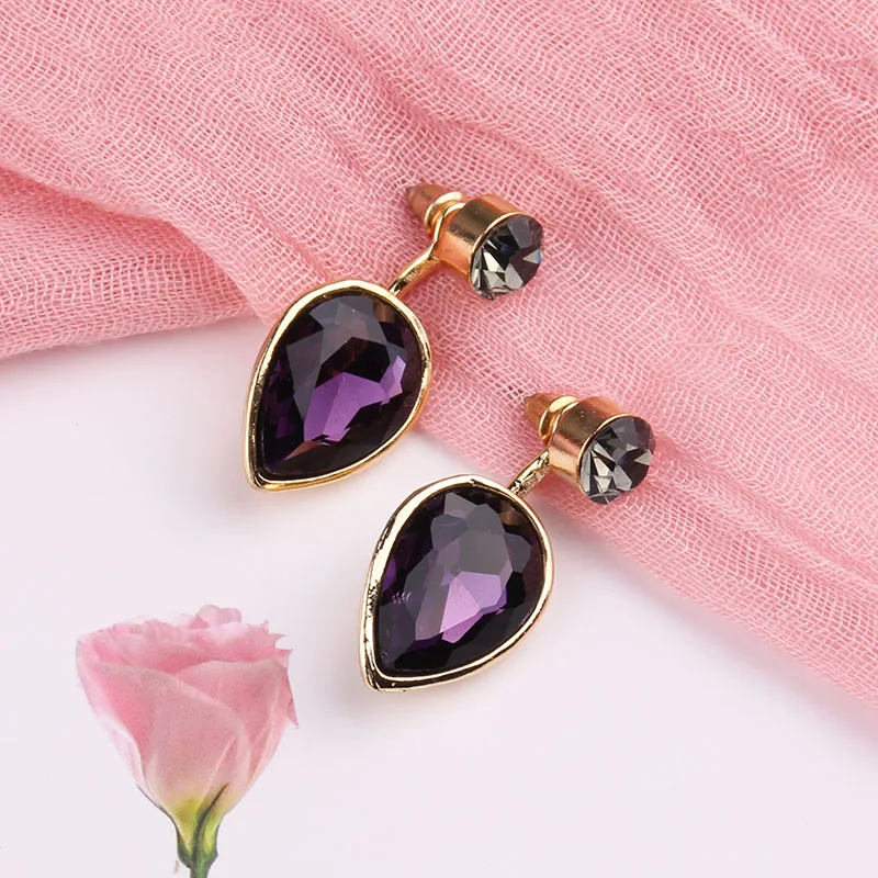 purple LUBOV, Разноцветные квадратные карамельные Висячие серьги, подвеска, модное ювелирное изделие для женщин, новые модные серьги для рождественской вечеринки, свадьбы - Окраска металла: purple