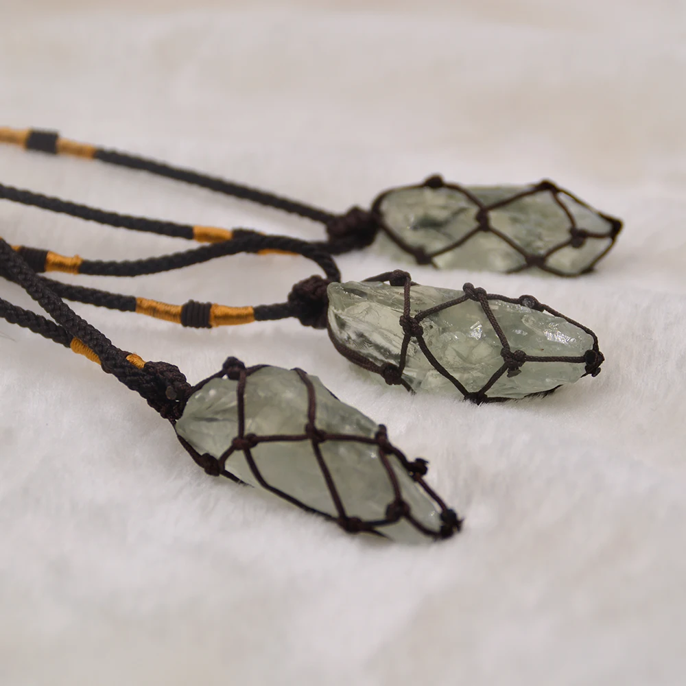 Прямая поставка подвеска с натуральным зеленым кварцевым кристаллом волшебный