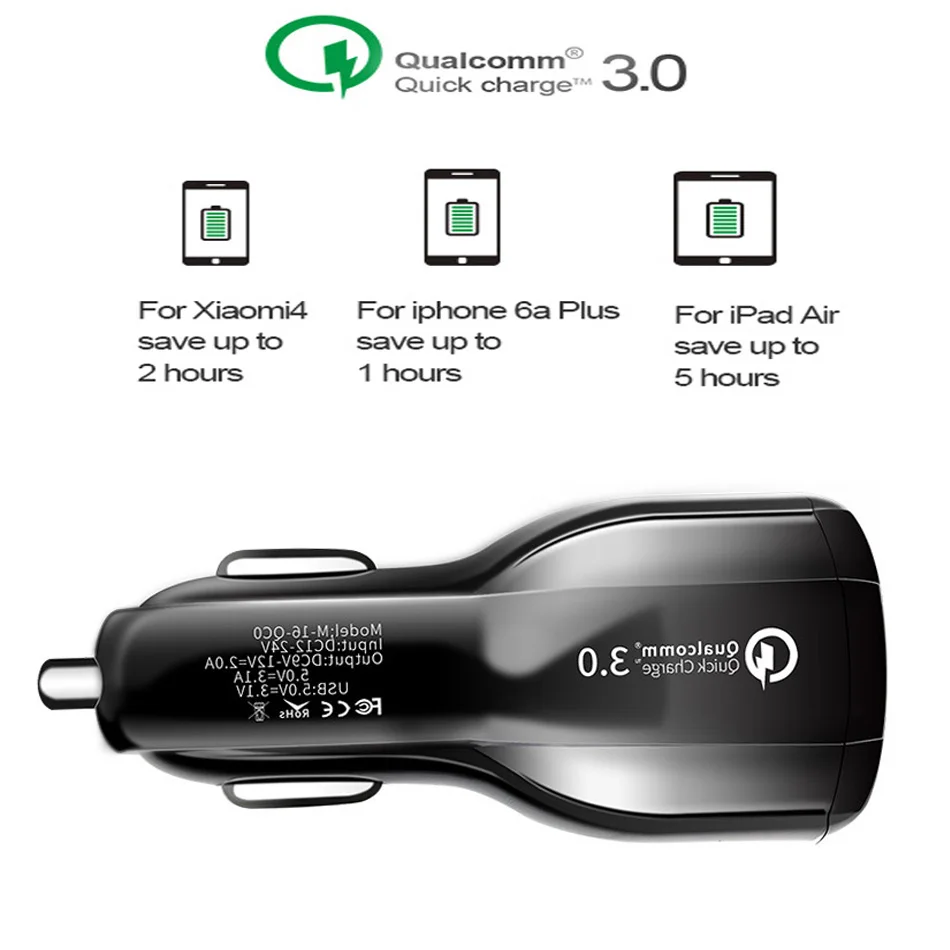 QC 3,0 быстрое автомобильное зарядное устройство для Iphone 11 pro max 7 8 plus 5S 6s se X XS XR USB зарядное устройство для телефона xiaomi mi 9t 9se redmi note 7 8