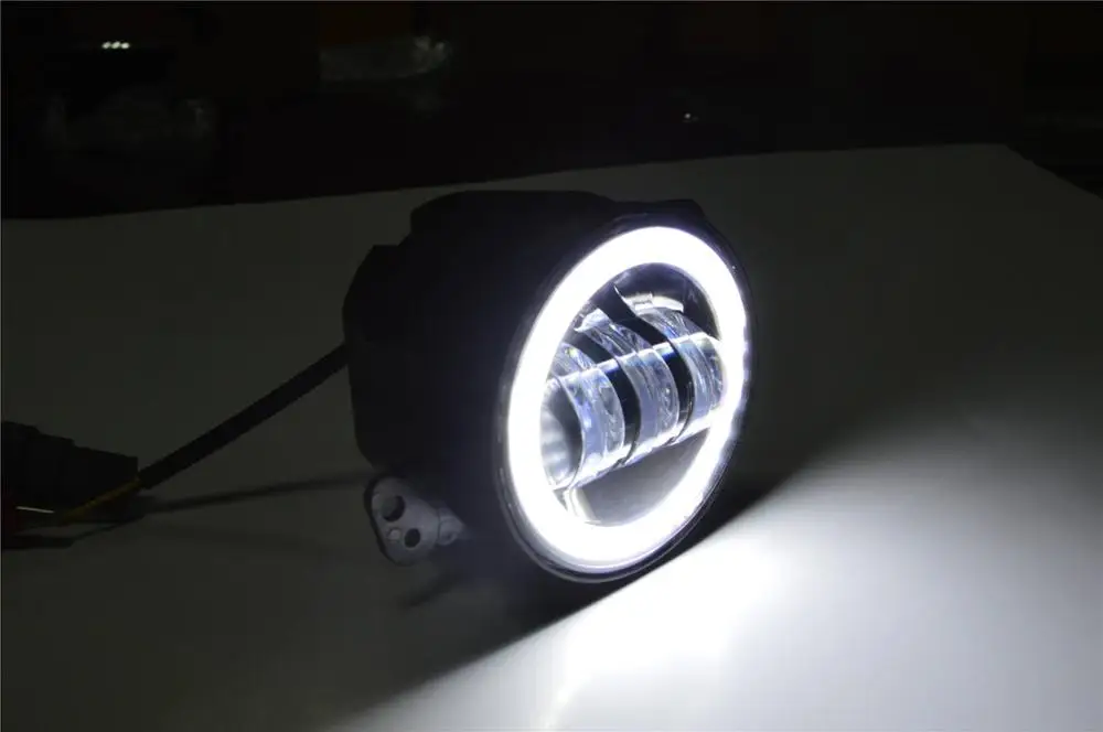 White Halo DOT 2X4 дюймов светодиодный Белый Halo Противотуманные фары для Jeep Wrangler JK Dodge Magnum Journey 300C(Белый Halo - Цвет: White Halo