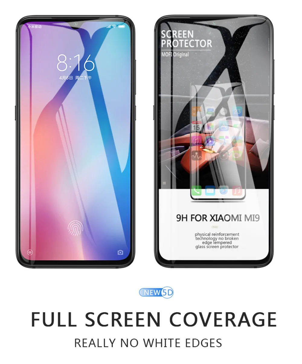 Для Xiao mi 9 закаленное стекло MOFi для Xiaomi mi 9 Explorer пленка стекло mi 9 SE полное покрытие протектор экрана черный 2 шт