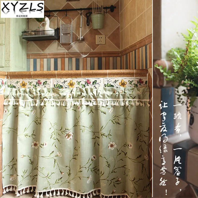 XYZLS новые пасторальные шторы для кухонного шкафа с цветочным рисунком кафе