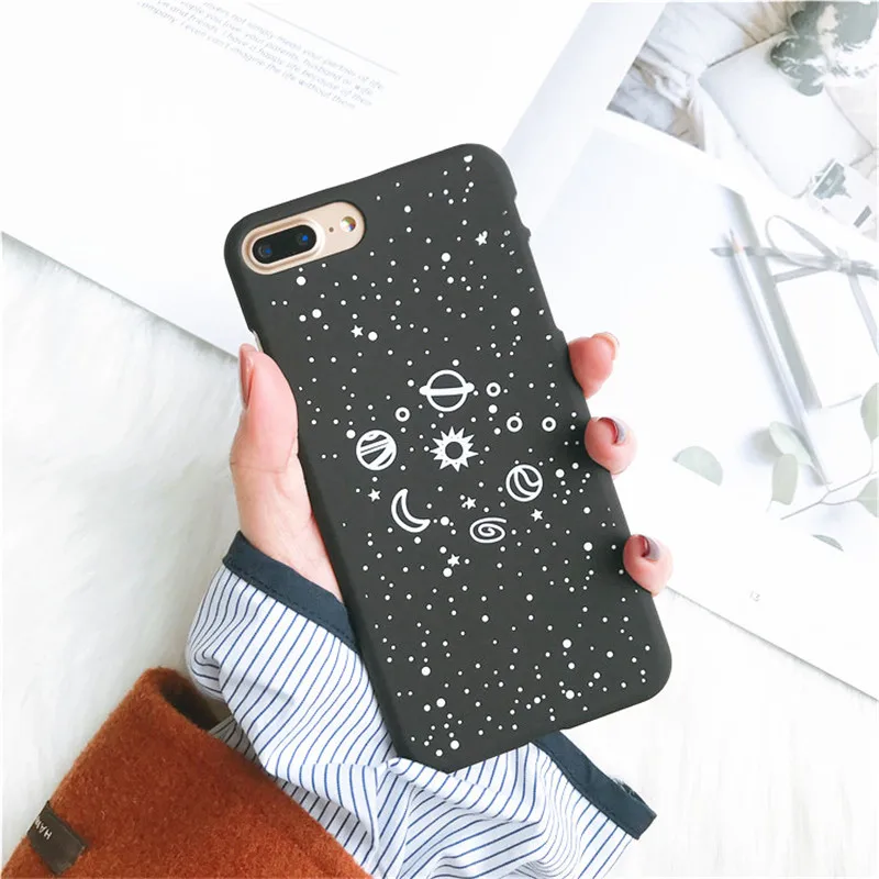 Модный космический Телефон чехол для iPhone 6 S 7 8 Plus 5 5S SE X милый планета Луна Звезда