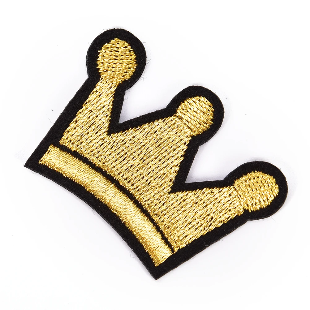 Корона приклеивающиеся утюгом нашивки одежда наклейки Патчи Швейные на вышитой