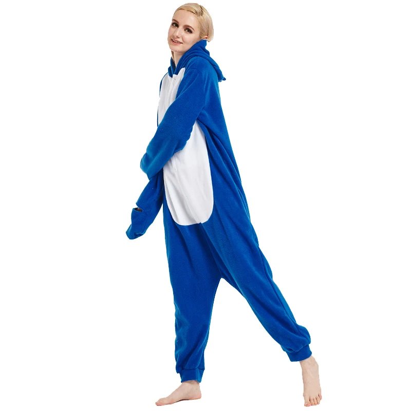 Kigurumi пижамы Косплей Костюм для мальчиков и девочек голубого цвета с