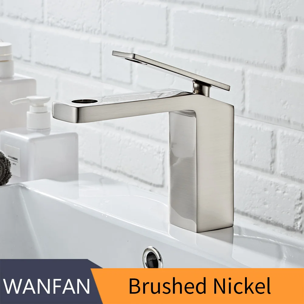 Brushed Nickel Смеситель для раковины для ванной комнаты Torneira Para Banheiro, черный кран для раковины, кран на бортике Grifo Lavabo, смеситель для горячей и холодной воды, кран 855773 - Цвет: Brushed Nickel