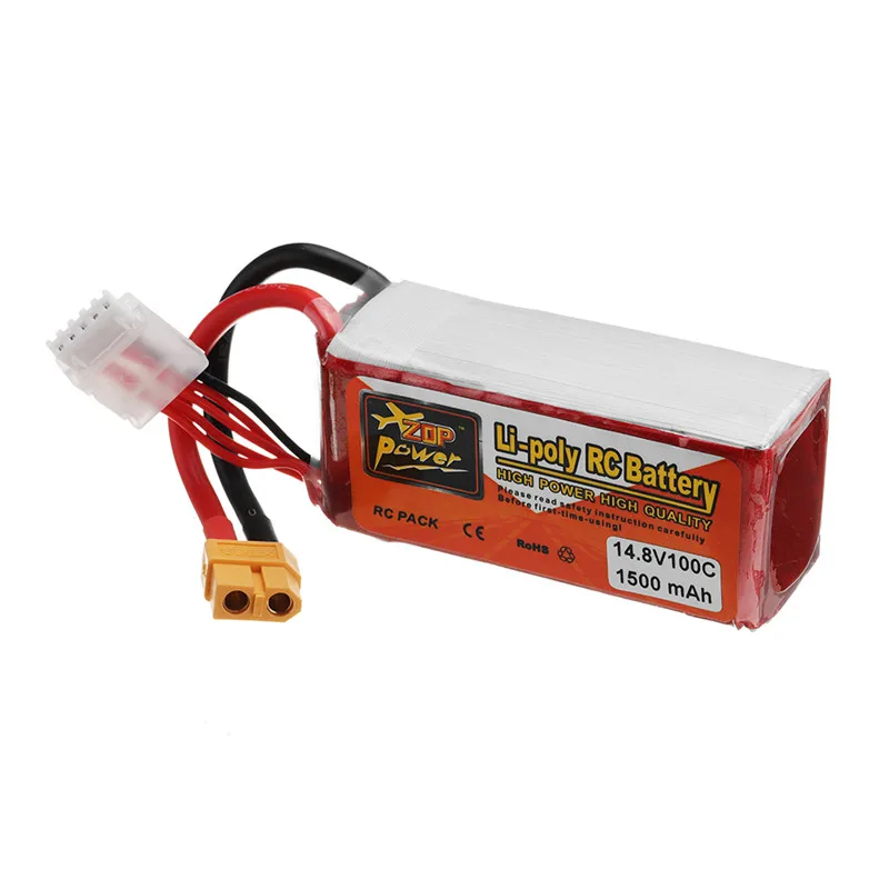 ZOP POWER 14 8 V 1500mAH 100C 4S аккумуляторная батарея Lipo с разъемом XT60 для моделей RC |