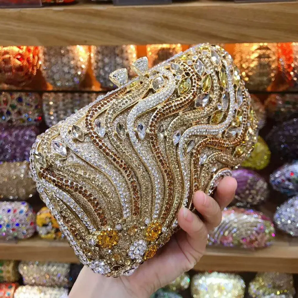 Роскошные Красочные вечерние сумки XIYUAN с кристаллами женские золотые/серебряные
