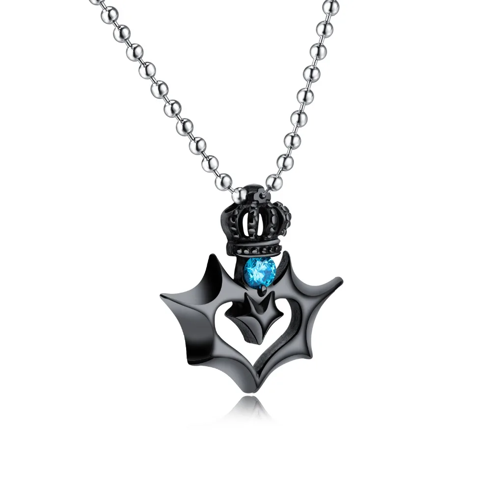 Романтическая Корона кулон в виде сердца ожерелье для женщин и мужчин пара