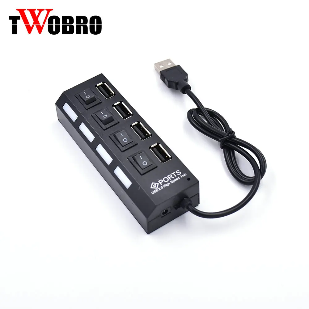 USB Hub 4 вспомогательное устройство для 2 0 сплиттер адаптер с переключателем