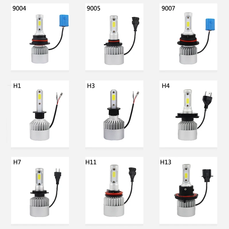 PAMPSEE 2 шт. S2 H7 H4 светодиодный автомобильная лампа H11 H1 H13 H3 H27 9005/HB3 9006/HB4 9007 подол