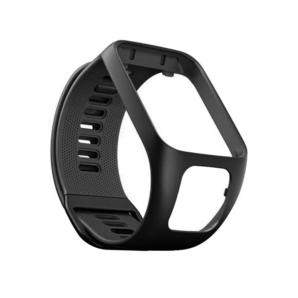 Силиконовый сменный ремешок для наручных часов Ремешок для TomTom 2 3 серии Runner 2 3 Spark Series Golfer 2 Adventurer gps часы# CW - Цвет: Black