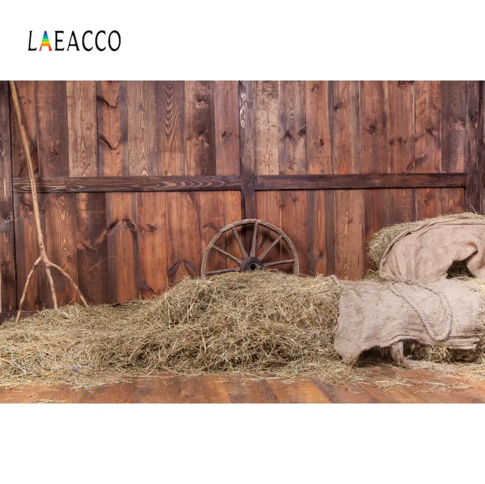 Laeacco фотофоны для фотосъемки деревянные колеса склад стог сена лестница Корзина цветок Подушка новорожденный фотостудия